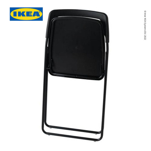 IKEA NISSE Kursi Lipat Hitam Minimalis dengan Sandaran Punggung