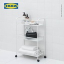 IKEA HORNAVAN Troli Kamar Mandi Putih dengan 3 Rak 26x48x77 cm