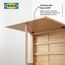IKEA NORDEN Meja Lipat dengan Laci Bahan Kayu Birch