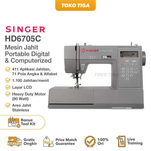 Mesin Jahit SINGER HD6705C / 6705C Heavy Duty (Digital & Computerised) - TEBUS MURAH