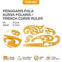 Penggaris Pola Kurva POLARIS / French Curve Ruler Isi 5 Pcs (PSC-02)