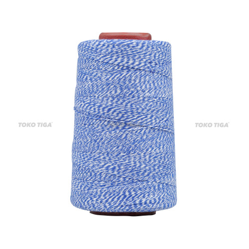 Benang Jahit Karung Beras Polyester 20/6 Warna Putih Biru