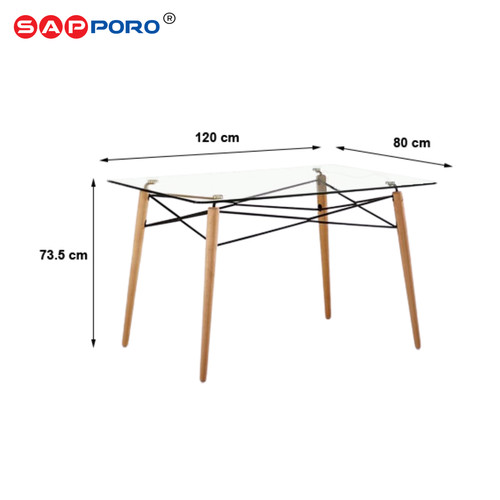 [ SUPER SALE ] SAPPORO HARTON -  Meja Makan Kaca | Dining Table