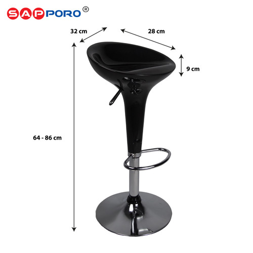 SAPPORO VAASA - Kursi Bar | Bar Stool Hidrolik | Bar Chair
