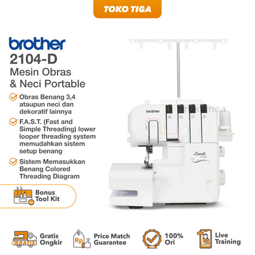 Mesin Obras dan Neci BROTHER 2104D / 2104 D Lock Portable