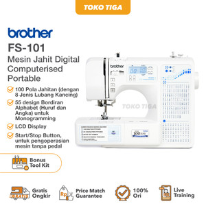 Mesin Jahit Brother FS 101/FS101 Digital Computerised Portable