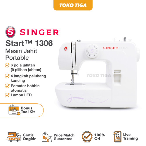 Mesin Jahit SINGER 1306 START + BONUS ( Portable Multifungsi )
