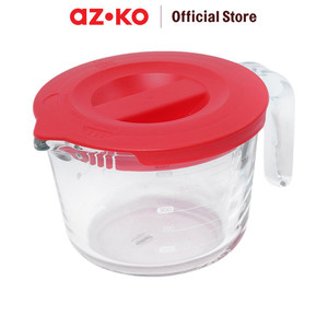 AZKO Culinart 500 ml Gelas Takar Kaca Dengan Tutup - Merah Measure Glass Food Grade Cup Penakar Perlengkapan Masak Perlengkapan Dapur