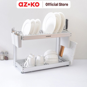 AZKO Stora Masterspace Rak Piring 2 Tingkat Aluminium Medium - Silver