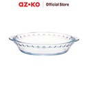 AZKO Culinart Set 3 Pcs Loyang Kaca Pie Serving Plate Wadah Hidangan Food Grade Piring Lauk Serbaguna Peralatan Makan Perlengkapan Dapur