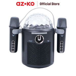 AZKO Sovox Speaker Karaoke Bluetooth Led 2 Mic - Hitam Perangkat Elektronik Spiker Audio Electronic
