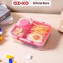 AZKO Ataru 2.15 ltr Kotak Makan 3 Sekat - Merah Lunch Box Food Grade Food Box Kotak Bekal Makan Wadah Makanan