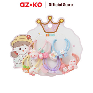 AZKO Ataru Set 10 Pcs Ikat Rambut Anak Bunny Hair Tie Aksesoris Karet Rambut Cewek Iket Rambut Wanita