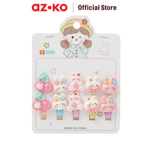 AZKO Ataru Set 10 Pcs Jepit Rambut Anak Hair Tie Aksesoris Karet Rambut Cewek Hair Clip Aksesoris Jepitan Cewek Aksesori Kepala
