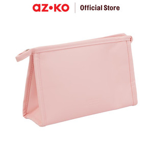 AZKO Ataru Pouch Pu Rectangle - Pink Tas Makeup Dan Skincare Organizer Alat Dandan Storage Bag