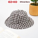 AZKO Ataru Topi Anak Bucket Gingham - Cokelat Tua Aksesoris Kepalakids Bucket Hattopi Anak Anak Lucu
