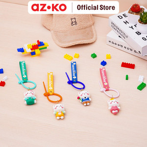 AZKO Ataru Gantungan Kunci White Cat Random Key Chain Penanda Kunci Serbaguna Key Ring Accessories