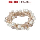 AZKO Ataru Ikat Rambut Pearl - Putih/Gold Hair Tie Aksesoris Karet Rambut Cewek Iket Rambut Wanita