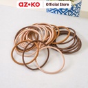 AZKO Ataru Set 24 Pcs Ikat Rambut Elastis - Cokelat Karet Rambutelastic Hair Bandikatan Lucuaksesori Rambut Simpel