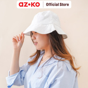 AZKO Ataru Topi Bucket Eyelet Embroidery - Putih Aksesoris Kepala Bucket Hat Topi Stylish Unisex Serbaguna Aksesoris Fashion Pria Wanita