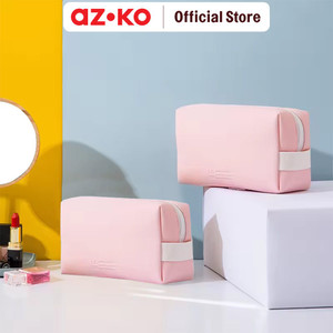 AZKO Ataru Boxy Pouch Pu - Pink Kantong Organizer Serbaguna Tempat Pensil Pulpen Alat Make Up Pouch Kosmetik Lucu