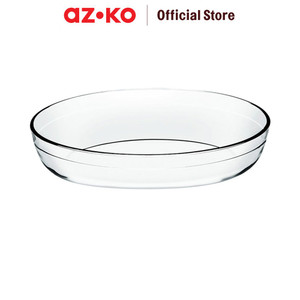 AZKO Culinart 2 ltr Loyang Kue Kaca Oval Tray Adonan Wadah Panggang Kue Cetakan Keik Baking Pan Perlengkapan Masak