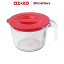 AZKO Culinart 1 ltr Gelas Takar Kaca Dengan Tutup - Merah Measure Glass Food Grade Cup Penakar Perlengkapan Masak Perlengkapan Dapur