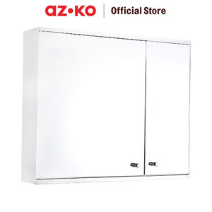 AZKO Fosa Kabinet Dinding Kamar Mandi 2 Pintu Dengan Cermin - Putih Organizer Serbaguna Rak Sabun Shampoo Tempat Peralatan Mandi Bathroom Wall Cabinet