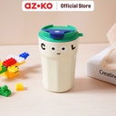 AZKO Ataru 420 ml Mug Vacuum Flask - Putih/Hijau tempat air minum panas dingin wadah minuman vakum flask perlengkapan minum