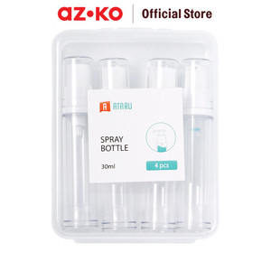 AZKO Ataru 30 ml Set 4 Pcs Botol Cairan Semprot Airless - Transparan botol semprotan serbaguna bottle sprayer botol spray multifungsi