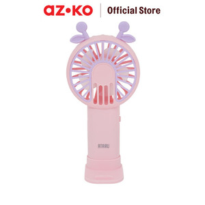AZKO Ataru Kipas Angin Portabel Rechargeable Rabbit Ear - Pink handheld fan kipas mini travel serbaguna penyejuk udara
