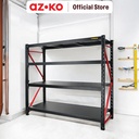 AZKO Krisbow 195X61X183 cm Rak Besi 4 Tingkat - Hitam storage rack metal tempat penyimpanan serbaguna rak barang organizer gudang