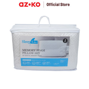 AZKO Sleeplite 60X40 cm Set 2 Pcs Bantal Memory Foam - Putih pillow bantal empuk perlengkapan kamar tidur aksesoris kasur