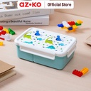 AZKO Ataru 1.3 ltr Kotak Makan 3 Sekat Dino - Biru lunch box food grade food box kotak bekal makan wadah makanan