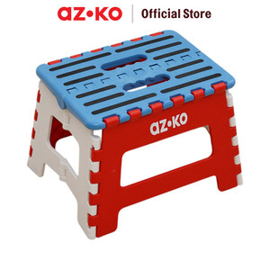 AZKO Bangku Pijak Lipat 22 cm - Biru/Merah foldable step stool bangku lipat mini anti slip kursi pijakan serbaguna