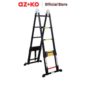 AZKO Fixsteps 6.3 mtr Tangga Teleskopik Soft Close 2X9 Step - Hitam telescopic ladder multifunction household ladder peralatan rumah
