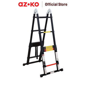 AZKO Fixsteps 5 mtr Tangga Teleskopik Soft Close 2X7 Step - Hitam telescopic ladder multifunction household ladder peralatan rumah