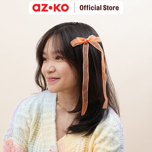 AZKO Ataru Set 2 Pcs Jepit Rambut Anak Long Ribbon - Oranye kids hair clip aksesoris jepitan anak cewek penjepit hiasan rambut anak aksesori kepala