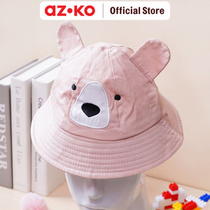 AZKO Ataru Topi Bucket Anak Bear Dengan Ears - Pink aksesoris kepala kids bucket hat topi stylish anak lucu serbaguna aksesoris fashion anak