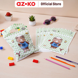 AZKO Ataru 18X27 cm Set 6 Pcs Kantong Kado Plastik Dengan Handle kantong hadiah pembungkus kado dengan handle aksesori hadiah
