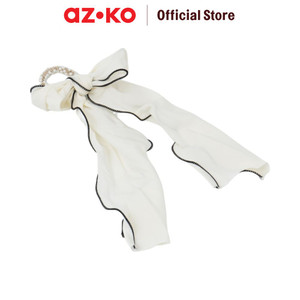 AZKO Ataru Ikat Rambut Pearl Dengan Ribbon - Putih hair tie aksesoris karet rambut cewek iket rambut wanita