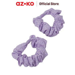AZKO Ataru Set 2 Pcs Ikat Rambut Fabric hair tie aksesoris karet rambut cewek scrunchy wanita motif scrunchies lucu