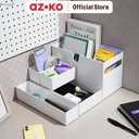 AZKO Stora Set 5 Pcs Organizer Meja Modular - Putih desk storage box tempat alat tulis minimalis serbaguna wadah penyimpanan multifungsi organizer meja