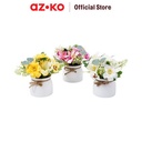 AZKO Forhom 15 cm Tanaman Artifisial Lily Tea Flowers Dengan Pot Random tumbuhan buatan bunga hias cantik sintetis tanaman artificial dekorasi flower pajangan rumah serbaguna hiasan properti foto