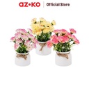 AZKO Forhom 14 cm Tanaman Artifisial Carnation Dengan Pot Random tumbuhan buatan bunga hias cantik sintetis tanaman artificial dekorasi flower pajangan rumah serbaguna hiasan properti foto