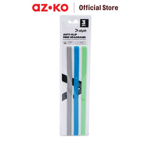 AZKO Alph Set 3 Pcs Sport Hair Band Mini - Abu Abu/Biru/Hijau bandana olahraga bando sport aksesoris kepala
