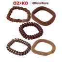 AZKO Ataru Set 5 Pcs Ikat Rambut Box Combination - Cokelat hair tie aksesoris karet rambut cewek iket rambut wanita