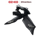 AZKO Ataru Ikat Rambut Ribbon Dengan Pearl - Hitam hair tie aksesoris karet rambut cewek iket rambut wanita