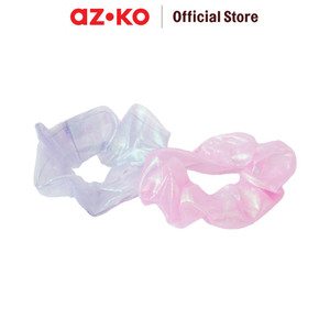 AZKO Ataru Set 2 Pcs Ikat Rambut Scrunchy Iridescent hair tie aksesoris karet rambut cewek scrunchy wanita scrunchies lucu