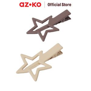 AZKO Ataru Set 2 Pcs Jepit Rambut Star - Cokelat hair clip aksesoris jepitan cewek penjepit hiasan rambut wanita aksesori kepala